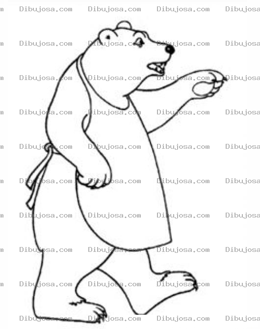 Dibujo para colorear Oso Con Delantal Para Pintar Y Colorear