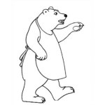 Dibujo para colorear Oso Con Delantal Para Pintar Y Colorear