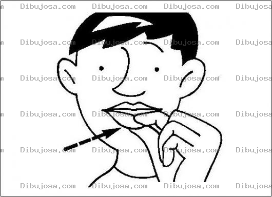 Dibujo para colorear Dibujo De Labio Inferior Para Pintar Y Colorear