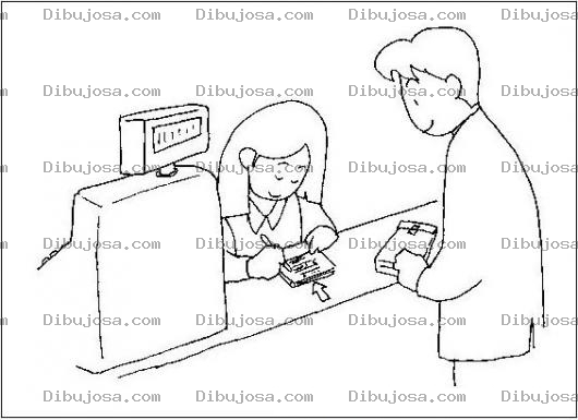 Dibujo para colorear Dibujo De Un Hombre Exigiendo Su Factura En Un Comercio Para Pintar Y Colorear