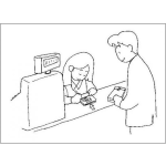 Dibujo para colorear Dibujo De Un Hombre Exigiendo Su Factura En Un Comercio Para Pintar Y Colorear