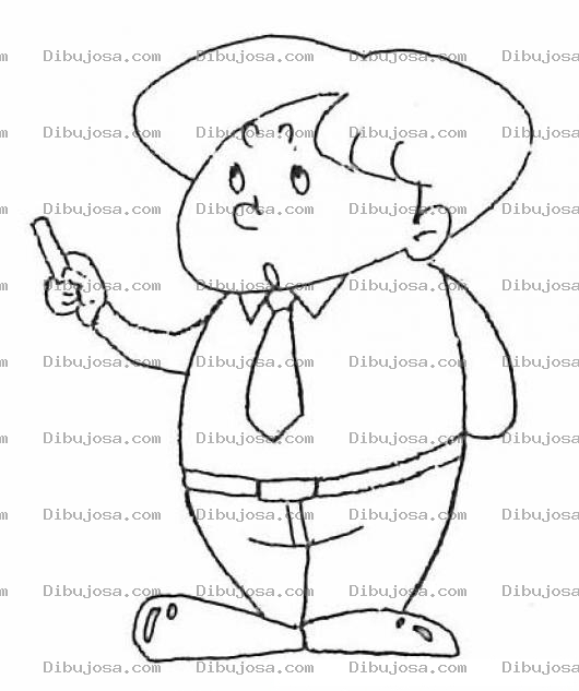 Dibujo para colorear Dibujo De Nino Con Corbata Para Pintar Y Colorear