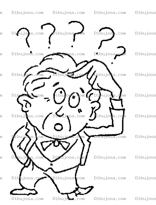 Dibujo para colorear Dibujo De Un Hombre Dudoso Para Pintar Y Colorear