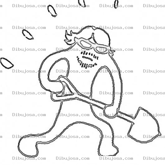Dibujo para colorear Dibujo De Un Hombre Trabajando Con Una Pala Para Pintar Y Colorear