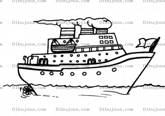 Dibujo para colorear Dibujo De Un Barco En El Mar Para Pintar Y Colorear