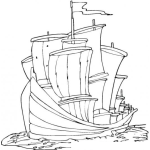 Dibujo para colorear Dibujo De Un Barco De Velas Para Pintar Y Colorear