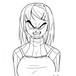 Dibujo para colorear China Furiosa Y Enojada Para Pintar Y Colorear