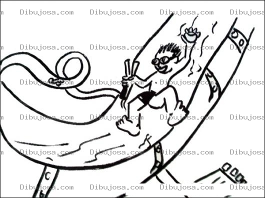Dibujo para colorear Dibujo De Tobogan De Agua Para Pintar Y Colorear