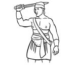 Dibujo para colorear Dibujo De Goliat Con Espada Para Pintar Y Colorear