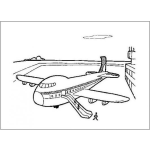 Dibujo para colorear Dibujo De Avion En Aeropuerto Para Pintar Y Colorear