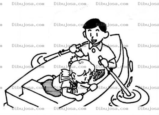 Dibujo para colorear Dibujo De Una Pareja Paseando En Un Bote De Remos Para Pintar Y Colorear