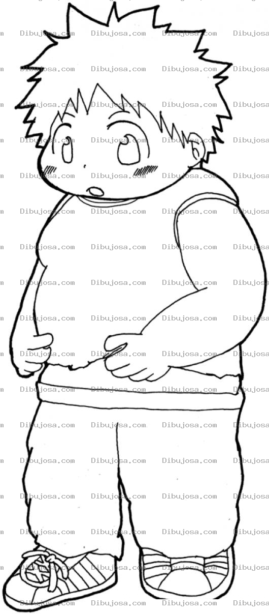 Dibujo para colorear Dibujo De Estudiante Gordito Para Pintar Y Colorear