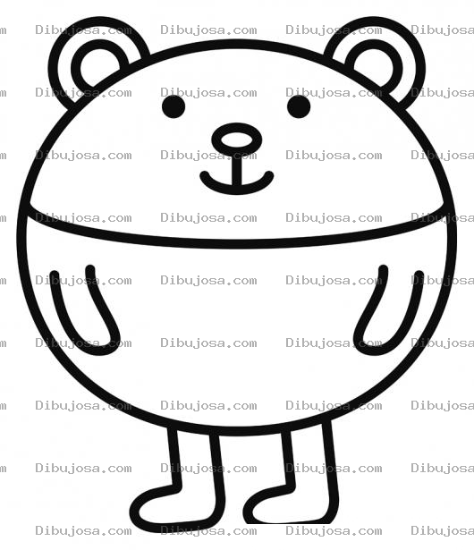 Dibujo para colorear Osito Redondo Para Pintar Y Colorear