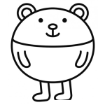 Dibujo para colorear Osito Redondo Para Pintar Y Colorear