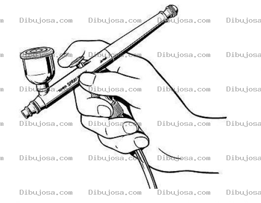 Dibujo para colorear Dibujo De Aerografo Para Pintar Y Colorear Al Pulso