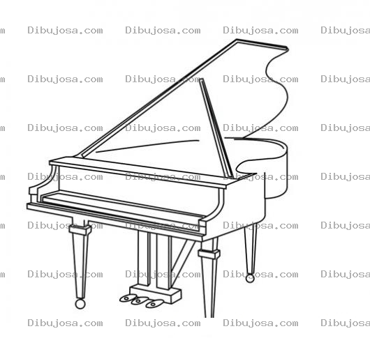 Dibujo para colorear Dibujo De Piano Fino Para Pintar Y Colorear