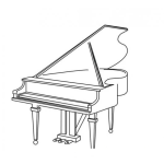 Dibujo para colorear Dibujo De Piano Fino Para Pintar Y Colorear