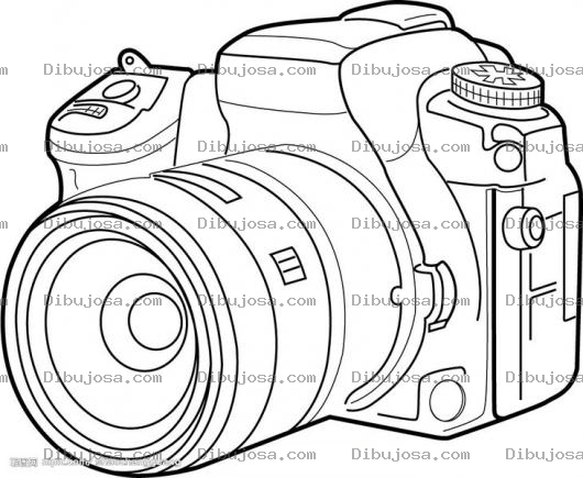 Dibujo para colorear Dibujo De Camara De Fotos Profesional Para Pintar Y Colorear