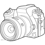 Dibujo para colorear Dibujo De Camara De Fotos Profesional Para Pintar Y Colorear