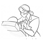 Dibujo para colorear Dibujo De Mujer Dentista Para Pintar Y Colorear A Una Odontologa Trabajando