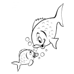 Dibujo para colorear Dibujo De Mama Pez Con Su Bebe Pecesito Para Pintar Y Colorear Pescada Con Su Hijo