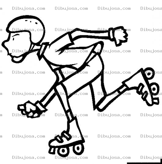 Dibujo para colorear Dibujo De Un Patinador Con Patines De Ruedas Para Pintar Y Colorear