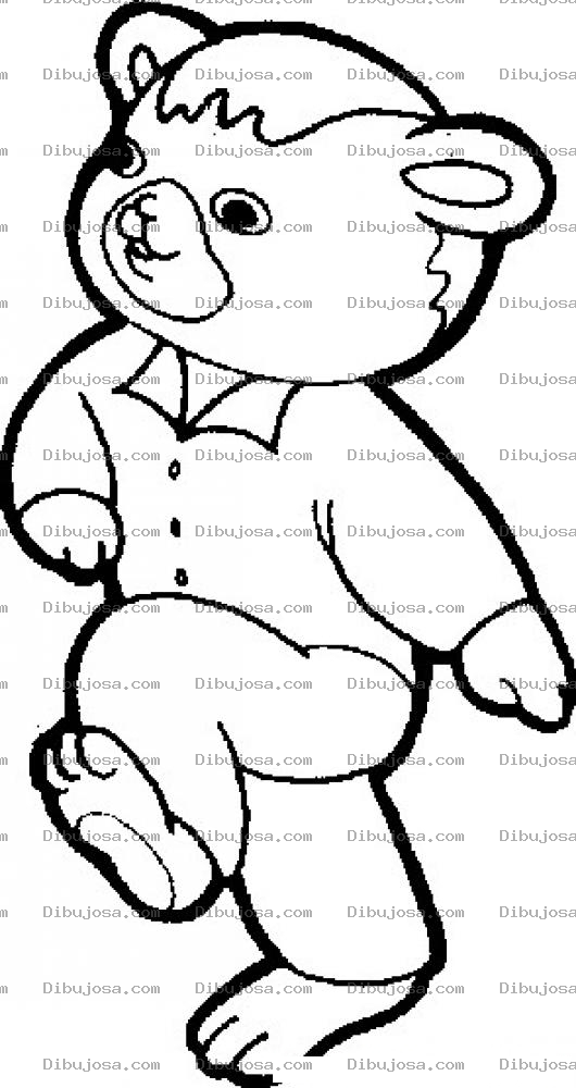 Dibujo para colorear Osito Marchando Para Pintar Y Colorear