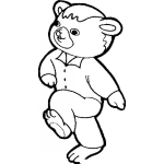 Dibujo para colorear Osito Marchando Para Pintar Y Colorear