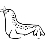 Dibujo para colorear Dibujo De Foca Con Motas Para Pintar Y Colorear