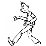 Dibujo para colorear Dibujo De Muchacho Caminando Silenciosamente Con Sigilo Para Pintar Y Colorear Pasos Silenciosos