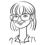 Dibujo para colorear Rubia Con Lentes Y Pelo Corto Para Pintar Y Colorear