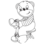 Dibujo para colorear Dibujo De Osito Poniendose Los Zapatos Para Pintar Y Colorear