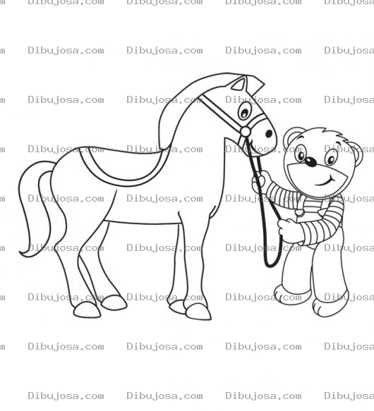 Dibujo para colorear Dibujo De Osito Con Caballo Para Pintar Y Colorear Cabalo Y Oso