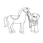 Dibujo para colorear Dibujo De Osito Con Caballo Para Pintar Y Colorear Cabalo Y Oso