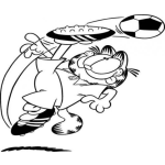 Dibujo para colorear Dibujo De Garfield Futbolista Para Colorear