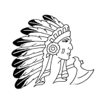 Dibujo para colorear Dibujo De Indio Piel Roja Con Hacha Para Pintar Y Colorear