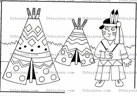 Dibujo para colorear Casa De Indito Para Pintar Y Colorear