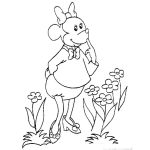 Dibujo para colorear Ratona En Un Jarin De Flores Para Pintar Y Colorear