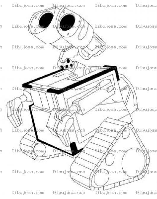 Dibujo para colorear Walle Viendo Al Cielo