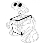 Dibujo para colorear Walle Viendo Al Cielo