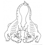 Dibujo para colorear Cocodrilos Enamorados Para Pintar Y Colorear Dibujo De Una Pareja De Lagartos