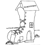 Dibujo para colorear Casabota Dibujo De Una Casa Con Forma De Bota Para Pintar Y Colorear Botacasa