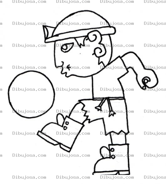 Dibujo para colorear Dibujo De Minero Jugando Pelota Para Colorea