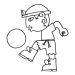 Dibujo para colorear Dibujo De Minero Jugando Pelota Para Colorea