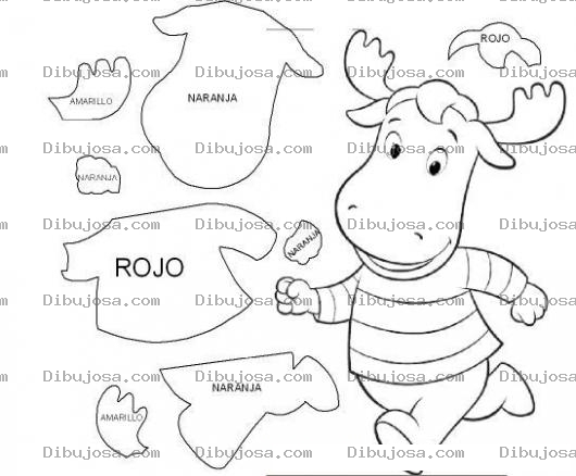 Dibujo para colorear Dibujo De Tayron De Los Back Yardigans Con Ropa Recortable Para Pintar Y Colorear A Tyrone De Backyardigans