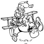 Dibujo para colorear Dibujo De Pintor Corriendo Con Una Escalera Y Un Bote De Pintura