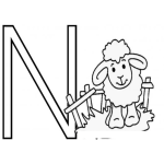 Dibujo para colorear Letra N Dibujo De La Letra Ene Para Pintar Y Colorear