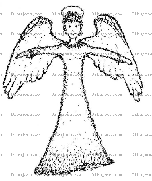 Dibujo para colorear Colorear Angel Con Alas Abiertas