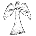 Dibujo para colorear Colorear Angel Con Alas Abiertas