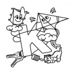 Dibujo para colorear Letra K Dibujo De La Letra Ka Para Pintar Y Colorear